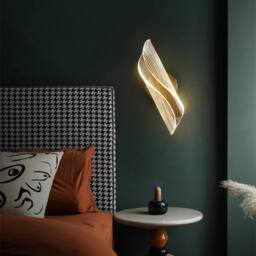 Goeco Indoor LED Wall Light, 16 W Modern Tri-Colour Wall Light, Gold - thumbnail 5