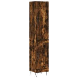 Berkfield Home Highboard Smoked Oak 34.5x34x180 cm Engineered Wood in Brown - thumbnail 1