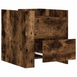 Berkfield Home Decorative Bedside Cabinet Smoked Oak 45x50x50 cm Engineered Wood in Brown - Size: 45 x 50 x 50 cm - thumbnail 7