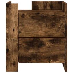Berkfield Home Decorative Bedside Cabinet Smoked Oak 45x50x50 cm Engineered Wood in Brown - Size: 45 x 50 x 50 cm - thumbnail 4