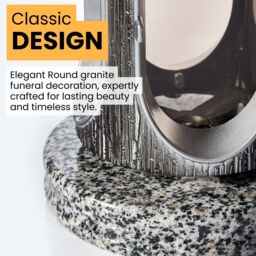 Novecrafto Round Granite Memorial Lantern Grave Ornaments for Garden or Cemetery in Grey - thumbnail 4