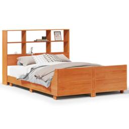 Berkfield Home Bed Frame without Mattress Wax Brown 140x190 cm Solid Wood Pine - thumbnail 1