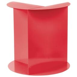 Wyld and Coco Red Round Geometric Iron Side Table with Open Side and Built-In Shelf - thumbnail 3