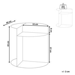 Wyld and Coco Red Round Geometric Iron Side Table with Open Side and Built-In Shelf - thumbnail 4
