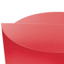 Wyld and Coco Red Round Geometric Iron Side Table with Open Side and Built-In Shelf - thumbnail 5