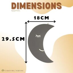 Marco Paul Kids Moon Night Light Bedroom Baby Nursery Decor White Wooden Wall Lamp Gift - thumbnail 3
