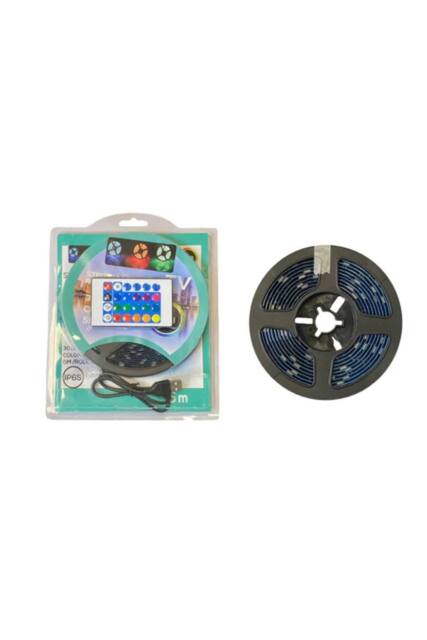 KDMD 5m USB RGB LED Strip Waterproof Adhesive with IR Remote in Black - image 1