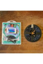 KDMD 5m USB RGB LED Strip Waterproof Adhesive with IR Remote in Black - thumbnail 4