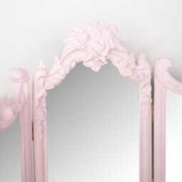 Melody Maison Small Pink Ornate Rose Triple Mirror - 37cm X 38cm in Pale Pink - Size: 37 cm X 38 cm - thumbnail 6