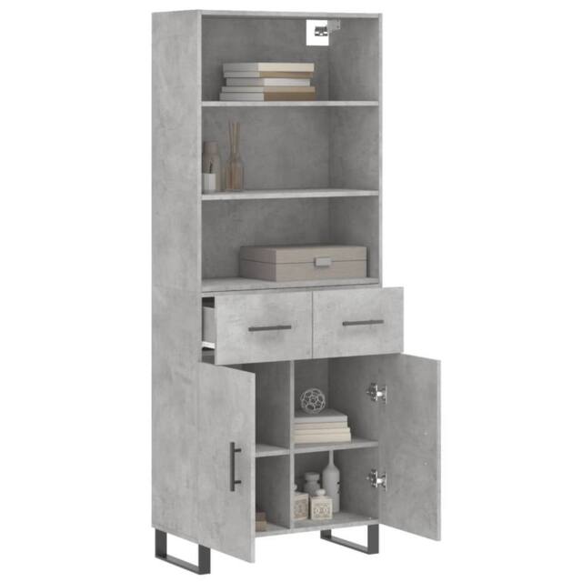 Berkfield Home Highboard Concrete Grey 69.5x34x180 cm Engineered Wood - image 1