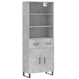 Berkfield Home Highboard Concrete Grey 69.5x34x180 cm Engineered Wood - thumbnail 3