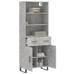 Berkfield Home Highboard Concrete Grey 69.5x34x180 cm Engineered Wood - thumbnail 1