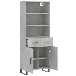Berkfield Home Highboard Concrete Grey 69.5x34x180 cm Engineered Wood - thumbnail 4
