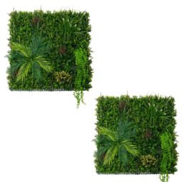 Monstershop Alina Artificial Wall Tile x 2 - 100cm x 100cm in Green - Size: 100 cm x 100 cm - thumbnail 1