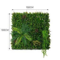 Monstershop Alina Artificial Wall Tile x 2 - 100cm x 100cm in Green - Size: 100 cm x 100 cm - thumbnail 5