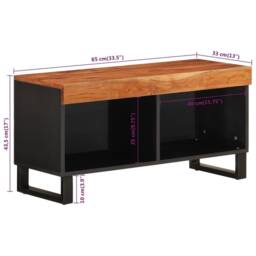 Berkfield Home TV Cabinet 85x33x43.5 cm Solid Wood Acacia in Brown - thumbnail 8