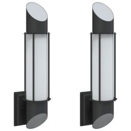 Berkfield Home Outdoor Wall Lights 2pcs Black Stainless Steel - thumbnail 2