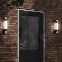Berkfield Home Outdoor Wall Lights 2pcs Black Stainless Steel - thumbnail 1
