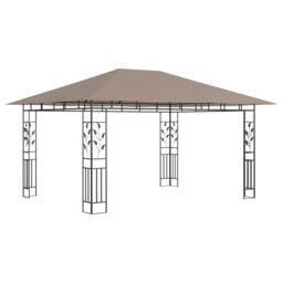 Berkfield Home Gazebo with Mosquito Net 4x3x2.73 m Taupe 180 g/m ² in Beige - thumbnail 2