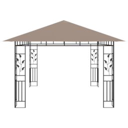 Berkfield Home Gazebo with Mosquito Net 4x3x2.73 m Taupe 180 g/m ² in Beige - thumbnail 4