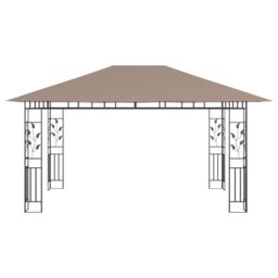 Berkfield Home Gazebo with Mosquito Net 4x3x2.73 m Taupe 180 g/m ² in Beige - thumbnail 3