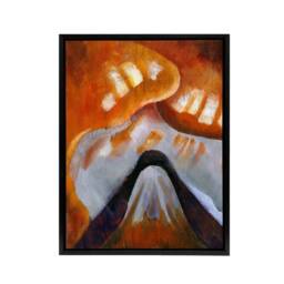 "Artery8 Mountain & Sky Abstract Landscape Dove Black Framed Canvas Wall Art - Size: W12"" x H16""" - thumbnail 1