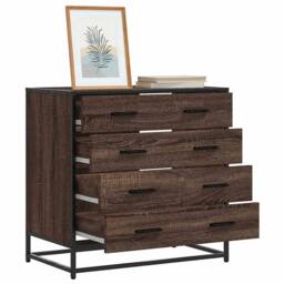 Berkfield Home Drawer Cabinet Brown Oak 70x41x70 cm Engineered Wood - Size: 70 x 41 x 70 cm - thumbnail 2