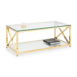 Cheshire Monaco Coffee Table in Glass & Gold - thumbnail 2