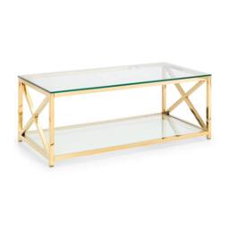 Cheshire Monaco Coffee Table in Glass & Gold - thumbnail 1