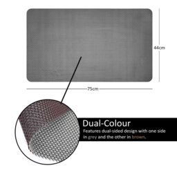 Nicoman Reversible Dual-Colour Grey/Brown PVC Anti Slip Shower Mat Bath Mat - Rectangular 75x44 cm - thumbnail 2