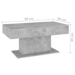 Berkfield Home Durable Coffee Table Concrete Grey 96x50x45 cm Engineered Wood - Size: 96 x 50 x 45 cm - thumbnail 6