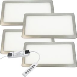 Loops 4x BRUSHED NICKEL Ultra-Slim Rectangle Under Cabinet Kitchen Light & Driver Kit - Natural White Diffused LED in Metallics - thumbnail 2