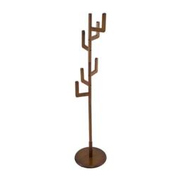 VOGREX Walnut Wooden Coat Rack Hallway Clothes Jacket Hat Hanger in Brown