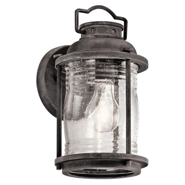 Netlighting Ashland Bay 1 Light Small Outdoor Wall Lantern Zinc IP44 E27 in Grey - image 1