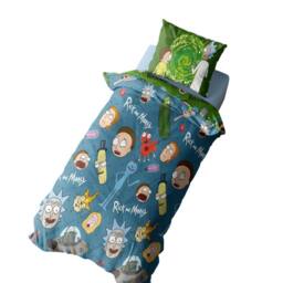 Rick & Morty Portals Pickle Characters Reversible Duvet Set in Blue - Size: Double - thumbnail 2