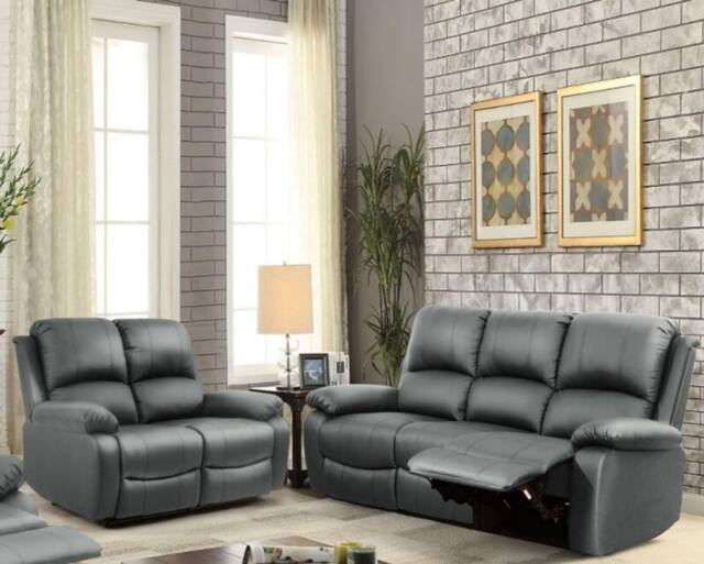 Comfy Living Ltd Bonded Leather Reclining Sofa Set 3 Seater & 2 Seater ...