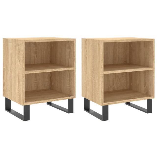 Berkfield Home Bedside Cabinets 2 pcs Sonoma Oak 40x30x50 cm Engineered Wood in Brown - Size: 40 x 30 x 50 cm - image 1