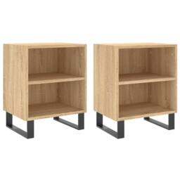 Berkfield Home Bedside Cabinets 2 pcs Sonoma Oak 40x30x50 cm Engineered Wood in Brown - Size: 40 x 30 x 50 cm - thumbnail 1