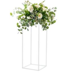 Garden Sanctuary Metal Flower Stand Wedding Centrepieces in White