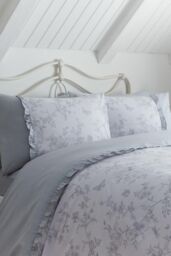 Dreams & Drapes 'Kristen' Soft Touch 28cm Fitted Bed Sheet Set in Grey - Size: Super King - thumbnail 2