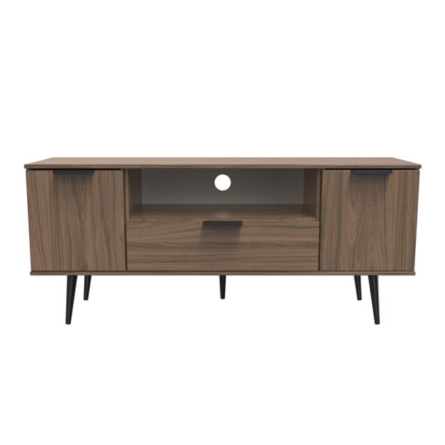 Ready Assembled 2 U Fuji 2 Door 1 Drawer Wide TV Unit (Ready Assembled) in Walnut - image 1