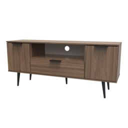 Ready Assembled 2 U Fuji 2 Door 1 Drawer Wide TV Unit (Ready Assembled) in Walnut - thumbnail 3