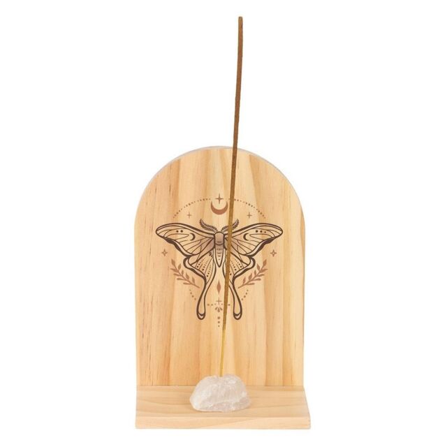 Something Different Natural Luna Moth Wooden Incense Holder Shelf in Beige - image 1