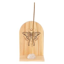Something Different Natural Luna Moth Wooden Incense Holder Shelf in Beige