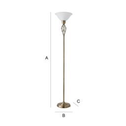 ValueLights Memphis Antique Gold Floor Lamp - thumbnail 7