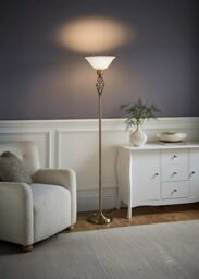 ValueLights Memphis Antique Gold Floor Lamp