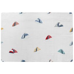 Benjamin Tate Design Striped Sailboats Rug in Natural - Size: Large - thumbnail 1