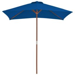 Berkfield Home Outdoor Parasol with Wooden Pole Blue 150x200 cm - thumbnail 4