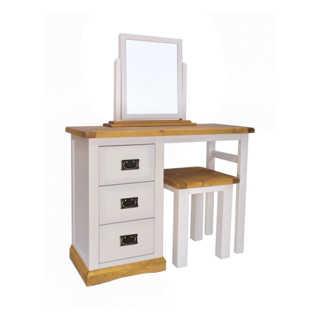 Cabinet Bits Bomporto 3 Drawer Dressing Table Set Brass Drop Handle in Light Grey - image 1