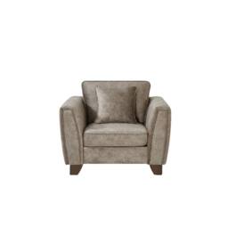 Comfy Living Ltd Faux Suede Arm Chair In Mink in Brown - thumbnail 1